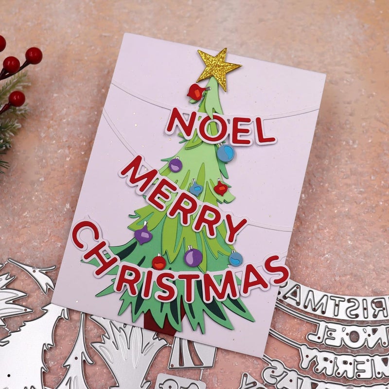 Feemkota Noel Merry Christmas Tree Die Cuts for Card Making Christian Theme Stamps Cutting Dies for DIY Paper Scrapbooking Crafts Embossing Decorations - Image 3